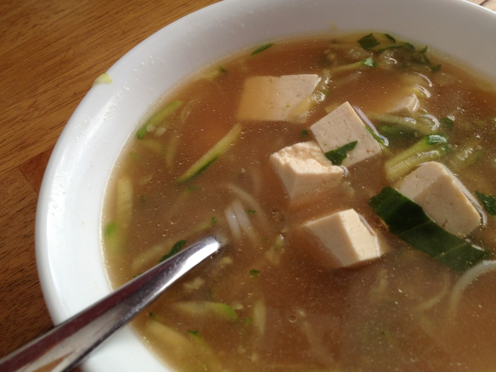 Rice Noodle Soup with Vegetables and Tofu
